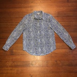 Juicy Couture Blue Ribbon Leopard Blouse